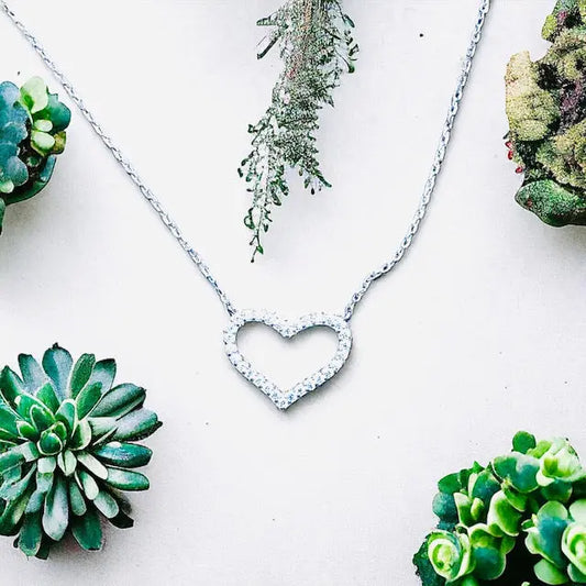 Diamond Heart Necklace (sterling silver or 16K gold) Sweetwater Labs