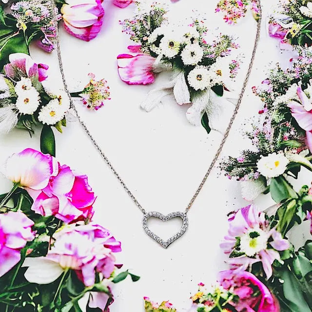 Diamond Heart Necklace (sterling silver or 16K gold) Sweetwater Labs