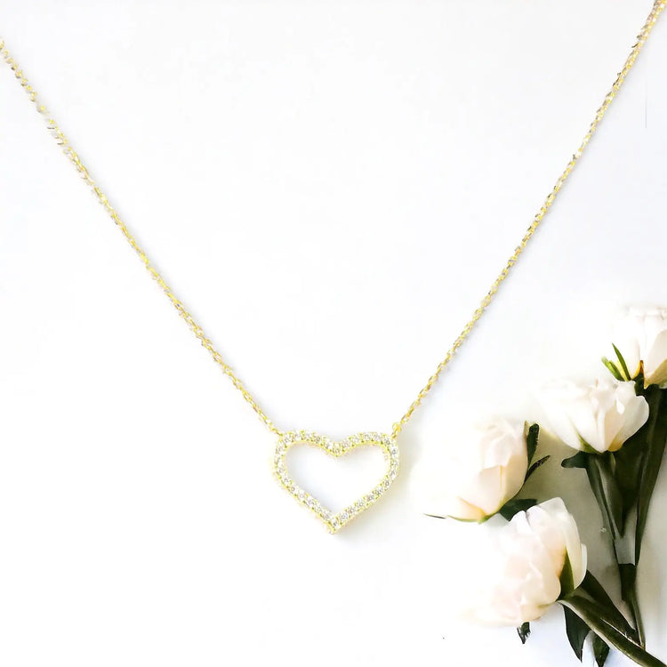 Diamond Heart Necklace (sterling silver or 16K gold) Sweetwater Labs