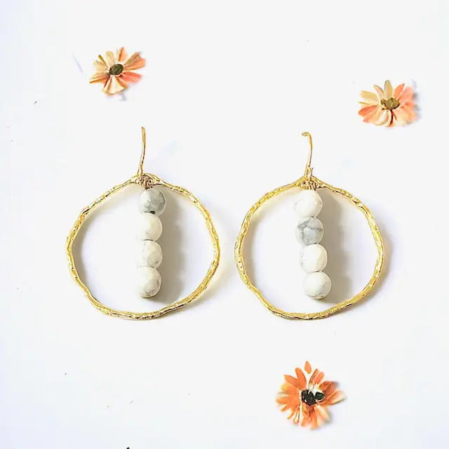 Energy Stone Gold Hoop Earrings (various stone options) Sweetwater Labs