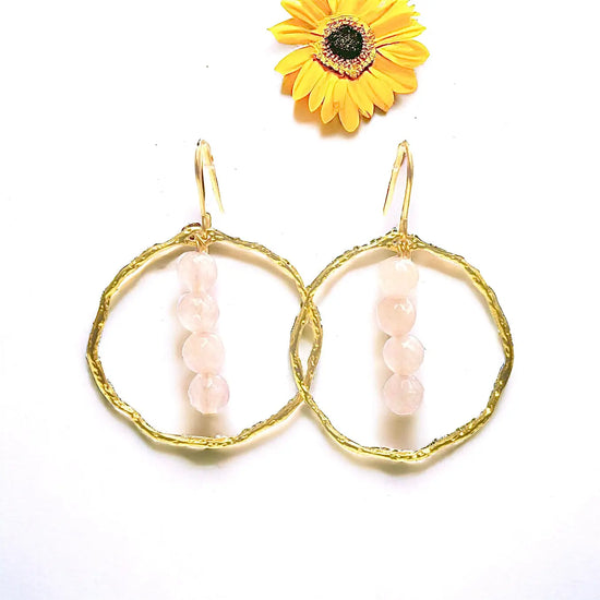 Energy Stone Gold Hoop Earrings (various stone options) Sweetwater Labs