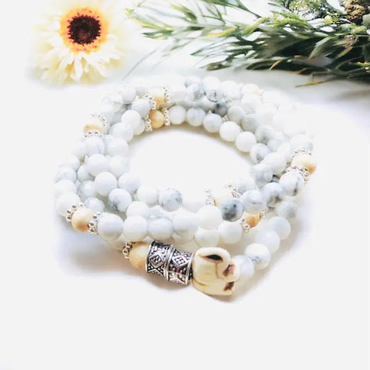 Energy Stone Wrap Bracelet/ Necklace (Howlite) Sweetwater Labs