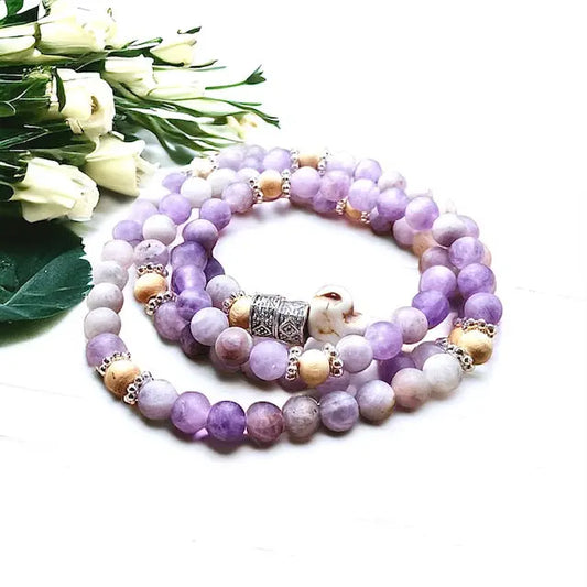 Energy Stone Wrap Bracelet/ Necklace (Matte Amethyst) Sweetwater Labs