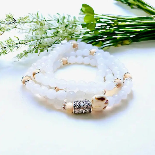 Energy Stone Wrap Bracelet/ Necklace (Moonstone) Sweetwater Labs