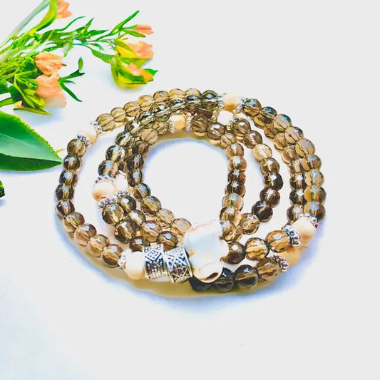 Energy Stone Wrap Bracelet/ Necklace (Smoky Quartz) Sweetwater Labs
