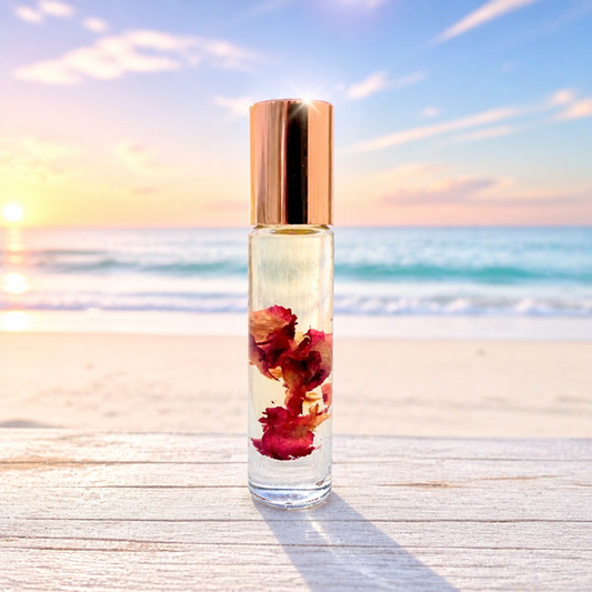 ROSE FLOWER INFUSED PERFUME. Stress reliever + mood lifter. 100% natural alternative to chemical fragrances! - Sweetwater Labs