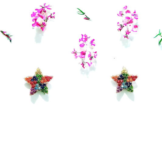 Star Stud Rainbow Earrings (silver or gold) Sweetwater Labs
