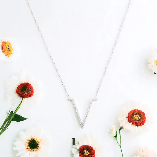 Sterling Silver V Diamond Necklace Sweetwater Labs