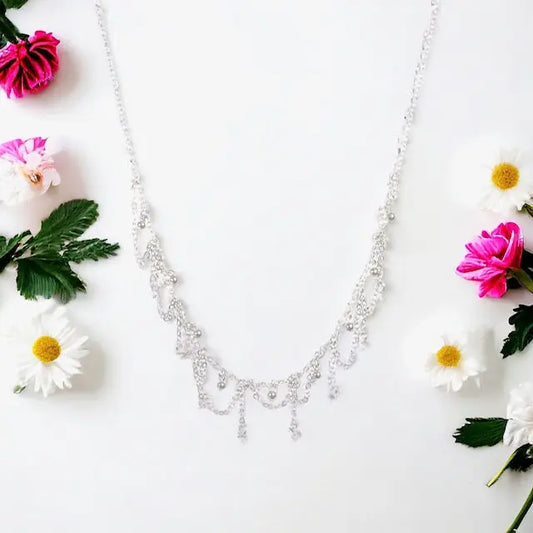 Sterling Silver Vintage Crystal Necklace Sweetwater Labs