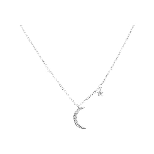Asymmetrical Crescent Moon + Star (sterling silver) Sweetwater Labs