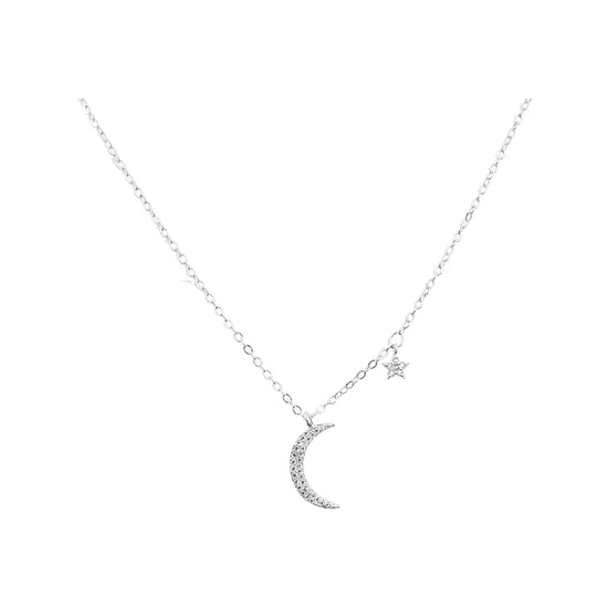 Asymmetrical Crescent Moon + Star (sterling silver) Sweetwater Labs