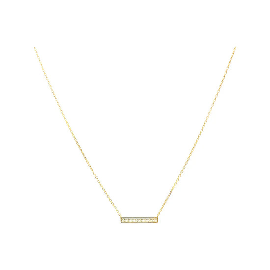 Bar Necklace with tiny diamonds (gold) Sweetwater Labs