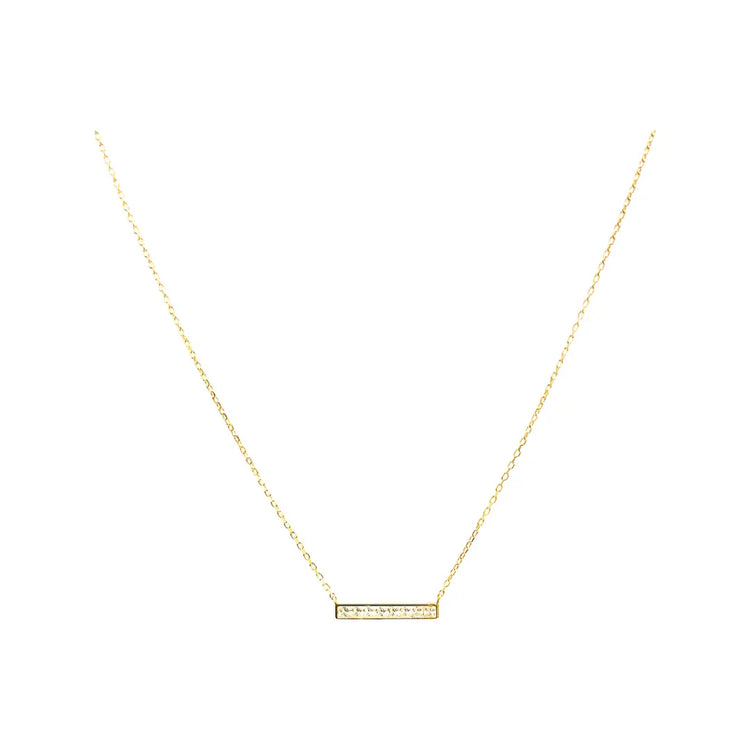 Bar Necklace with tiny diamonds (gold) Sweetwater Labs