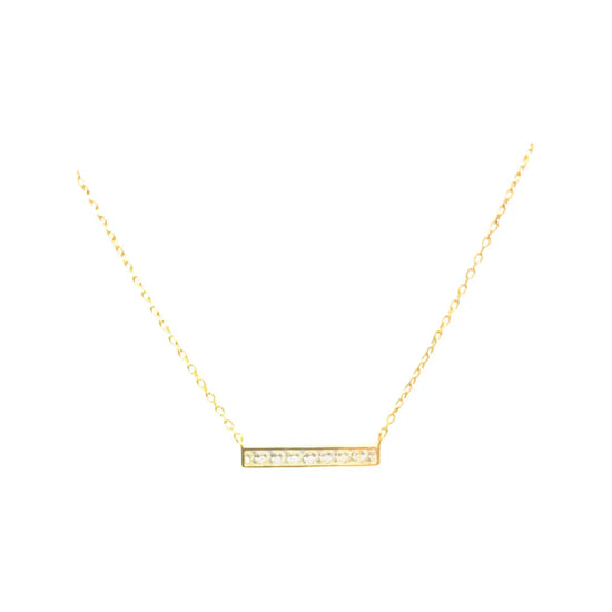 Bar Necklace with tiny diamonds (gold) Sweetwater Labs
