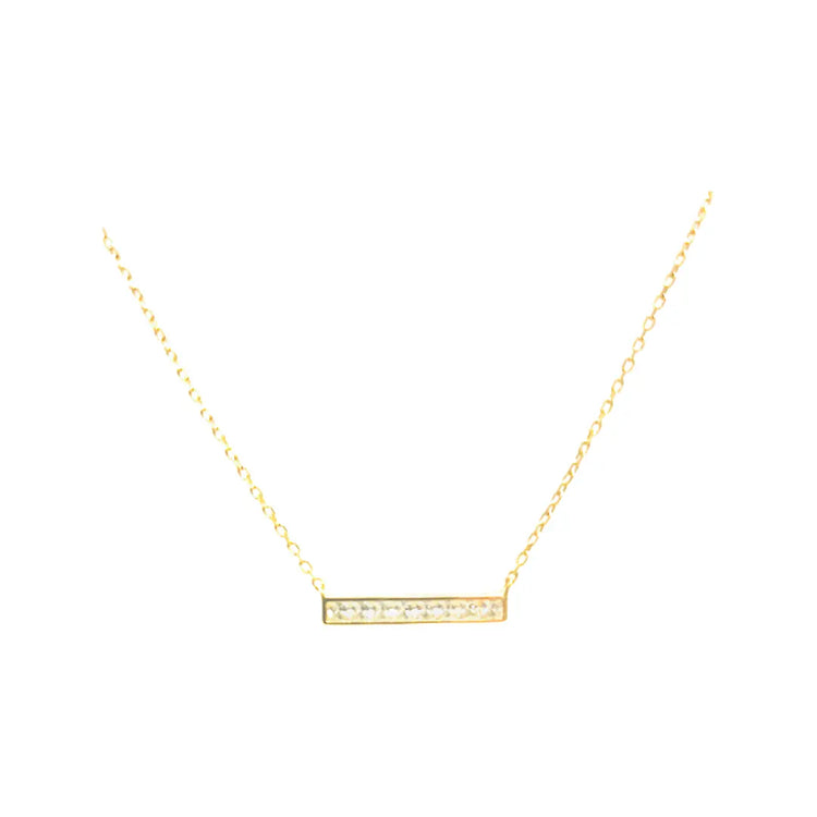 Bar Necklace with tiny diamonds (gold) Sweetwater Labs