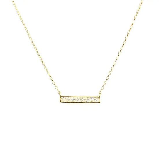 Bar Necklace with tiny diamonds (gold) Sweetwater Labs