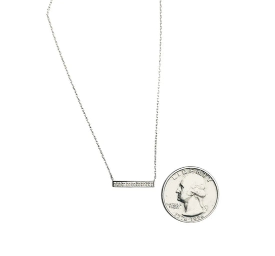 Bar Necklace with tiny diamonds (gold) Sweetwater Labs
