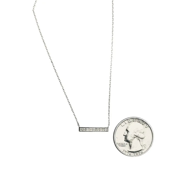 Bar Necklace with tiny diamonds (gold) Sweetwater Labs