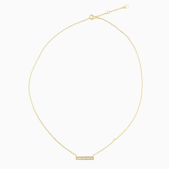 Bar Necklace with tiny diamonds (gold) Sweetwater Labs