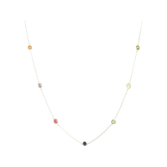 Chakra Rainbow Floating Choker Necklace (sterling silver or 16K gold) Sweetwater Labs