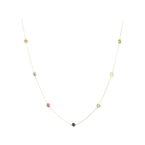 Chakra Rainbow Floating Choker Necklace (sterling silver or 16K gold) Sweetwater Labs