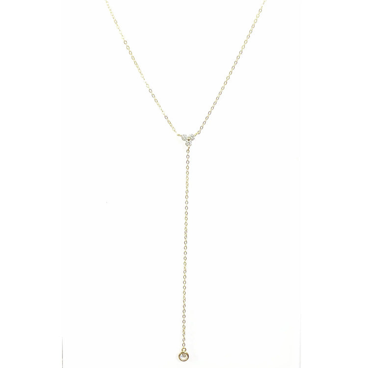 Crystal Drop Y Necklace (sterling silver or 16K gold) Sweetwater Labs