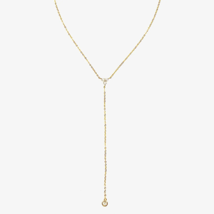 Crystal Drop Y Necklace (sterling silver or 16K gold) Sweetwater Labs