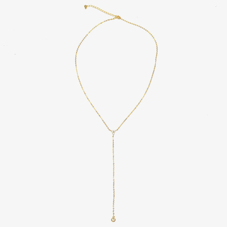 Crystal Drop Y Necklace (sterling silver or 16K gold) Sweetwater Labs