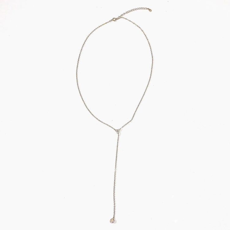 Crystal Drop Y Necklace (sterling silver or 16K gold) Sweetwater Labs