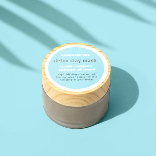 Detox Clay mask. Purges toxins. Made from volcanic ash that binds to toxins and pulls from skin Sweetwater Labs