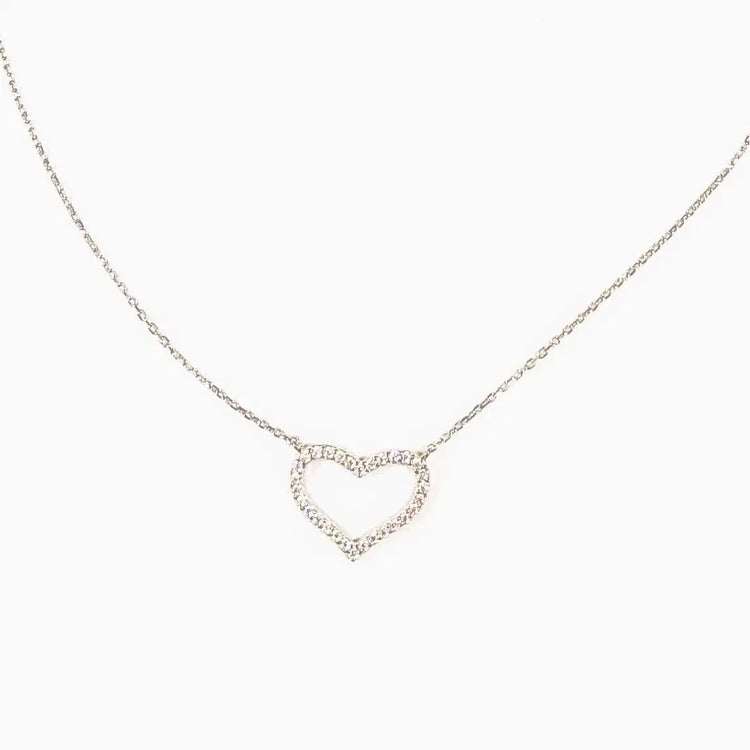 Diamond Heart Necklace (sterling silver or 16K gold) Sweetwater Labs