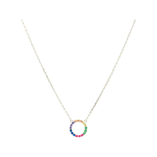 Diamond Open Circle Necklace (gold, silver or rainbow) Sweetwater Labs