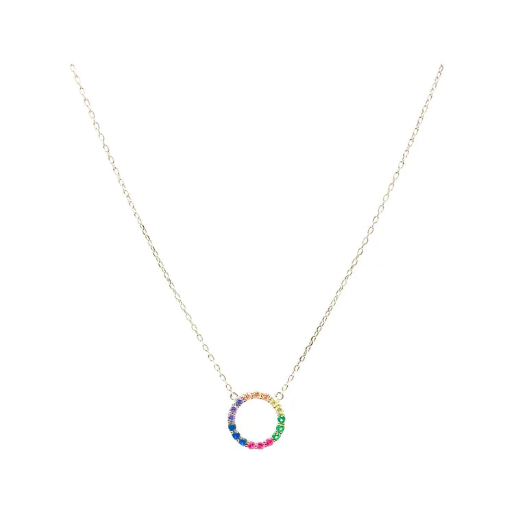 Diamond Open Circle Necklace (gold, silver or rainbow) Sweetwater Labs
