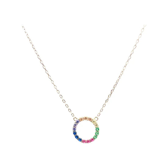 Diamond Open Circle Necklace (gold, silver or rainbow) Sweetwater Labs