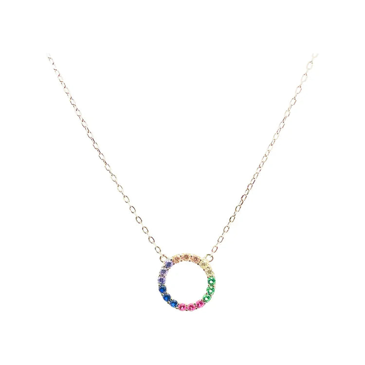 Diamond Open Circle Necklace (gold, silver or rainbow) Sweetwater Labs