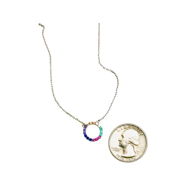 Diamond Open Circle Necklace (gold, silver or rainbow) Sweetwater Labs