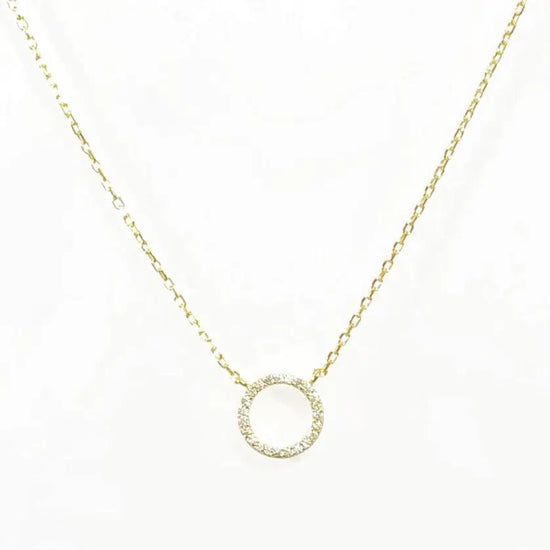 Diamond Open Circle Necklace (gold, silver or rainbow) Sweetwater Labs