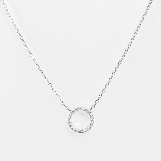 Diamond Open Circle Necklace (gold, silver or rainbow) Sweetwater Labs