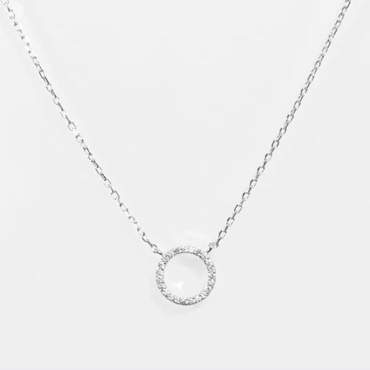 Diamond Open Circle Necklace (gold, silver or rainbow) Sweetwater Labs