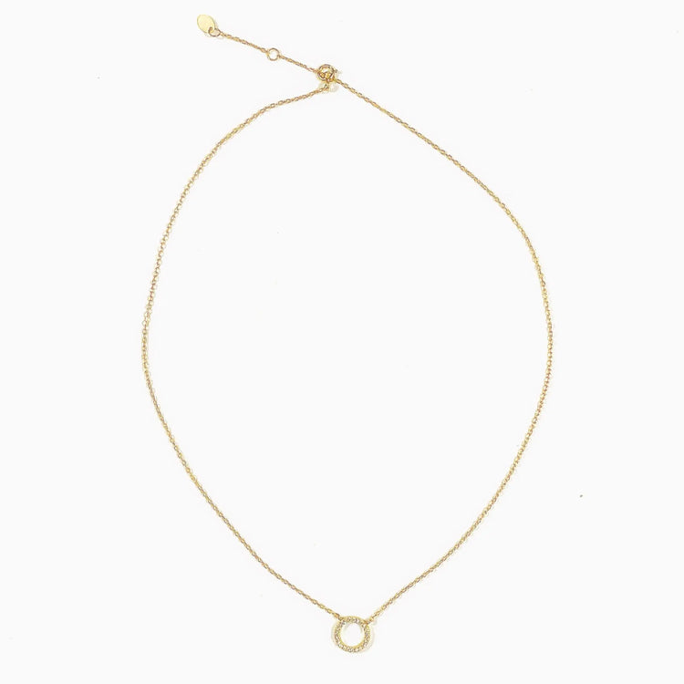 Diamond Open Circle Necklace (gold, silver or rainbow) Sweetwater Labs