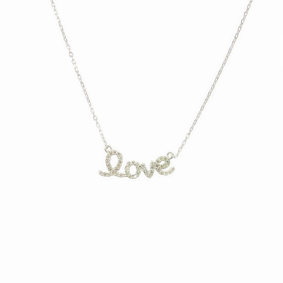 Diamond Script Love Necklace (sterling silver or 16K gold) Sweetwater Labs