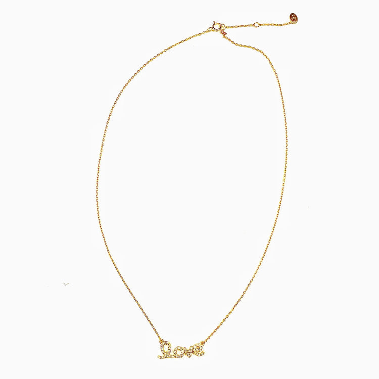 Diamond Script Love Necklace (sterling silver or 16K gold) Sweetwater Labs