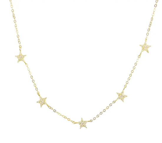 Diamond Stars Choker Necklace (sterling silver or 16K gold) Sweetwater Labs