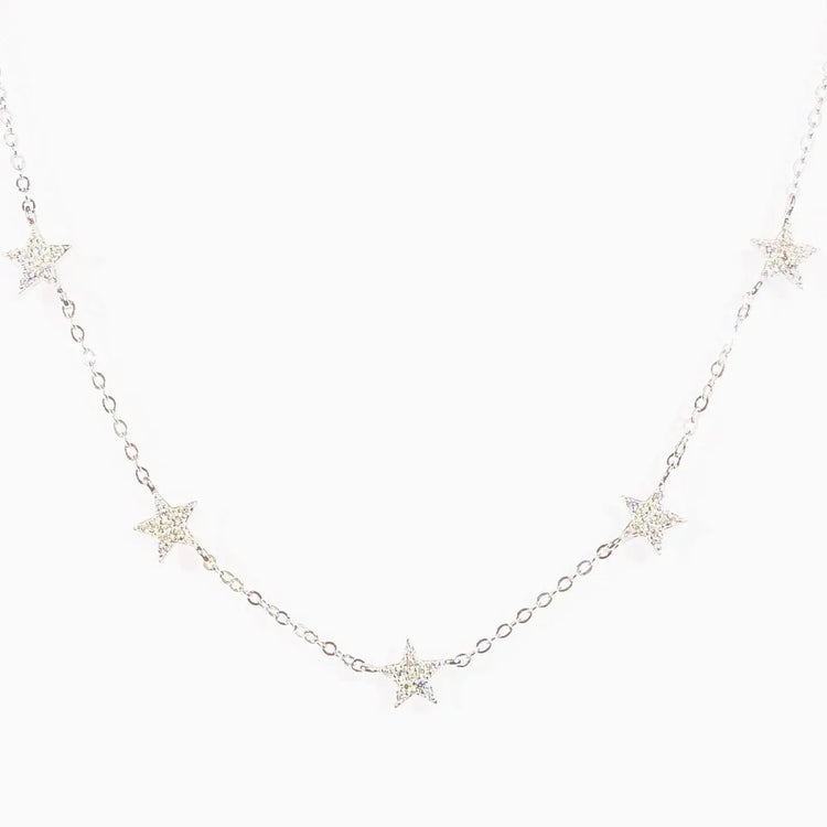 Diamond Stars Choker Necklace (sterling silver or 16K gold) Sweetwater Labs