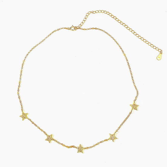 Diamond Stars Choker Necklace (sterling silver or 16K gold) Sweetwater Labs