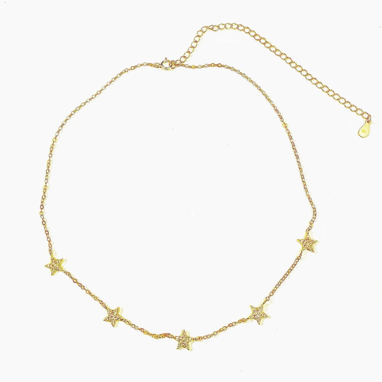 Diamond Stars Choker Necklace (sterling silver or 16K gold) Sweetwater Labs