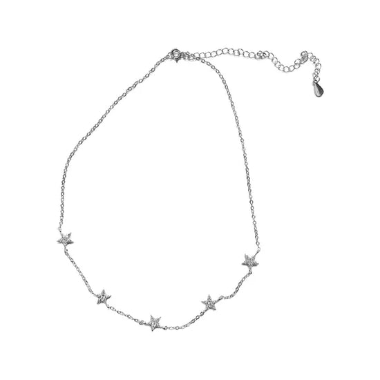 Diamond Stars Choker Necklace (sterling silver or 16K gold) Sweetwater Labs