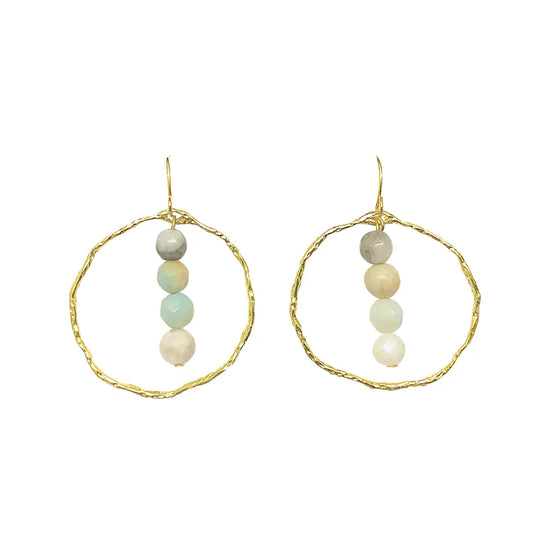 Energy Stone Gold Hoop Earrings (various stone options) Sweetwater Labs