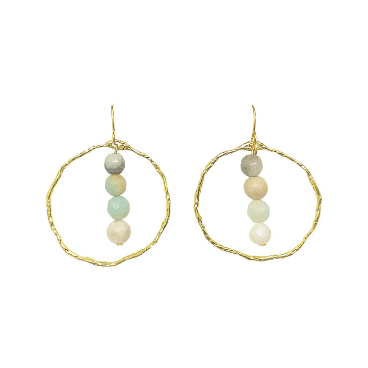 Energy Stone Gold Hoop Earrings (various stone options) Sweetwater Labs