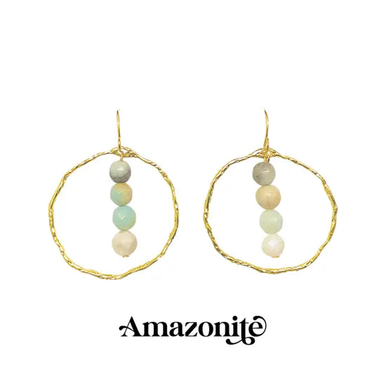 Energy Stone Gold Hoop Earrings (various stone options) Sweetwater Labs